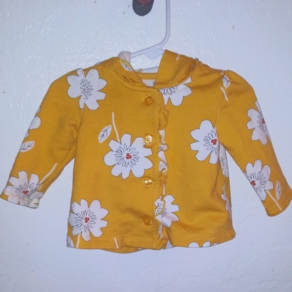 Child of mine by Carter's Baby girls Yellow floral Jacket Size 3-6 months